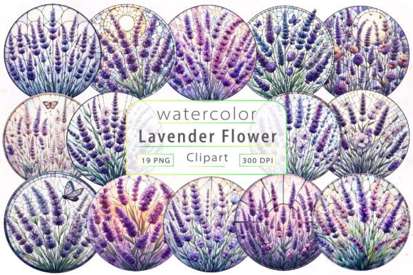 Download Lavender Flower Stained Glass Clipart - Clip Collection