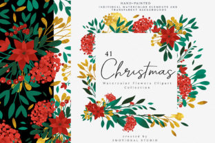 Download Christmas Watercolor Flowers Cliparts - Clip Collection