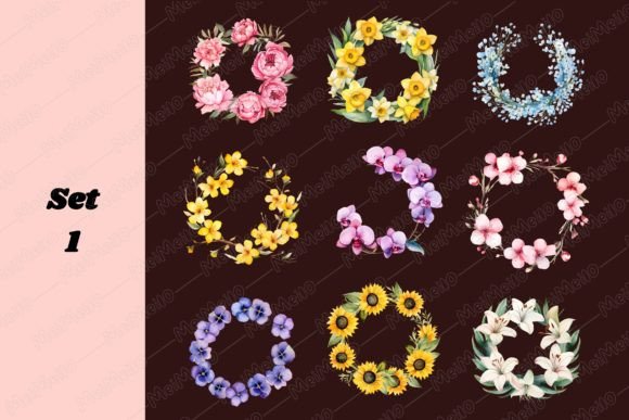Download Watercolor Spring Flower Wreath Clipart - Clip Collection