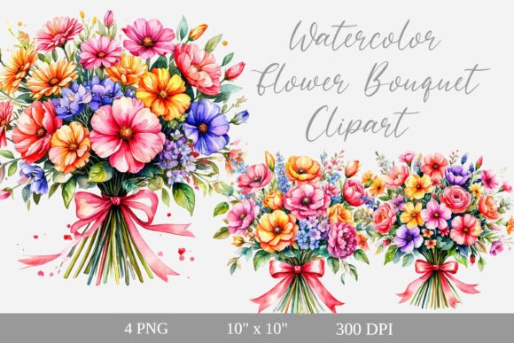 Download Watercolor Flower Bouquet Clipart - Clip Collection