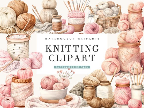 Download Watercolor Knitting Digital Clipart - Clip Collection