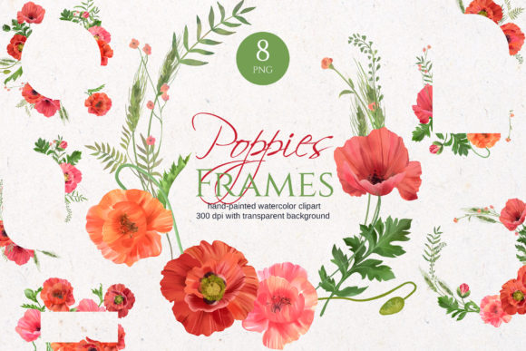 Download Red Poppies Frame Clipart - Clip Collection