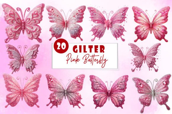 Download Gilter Pink Butterfly Clipart Bundle - Clip Collection
