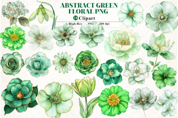 Download Abstract Green Watercolor Floral Clipart - Clip Collection