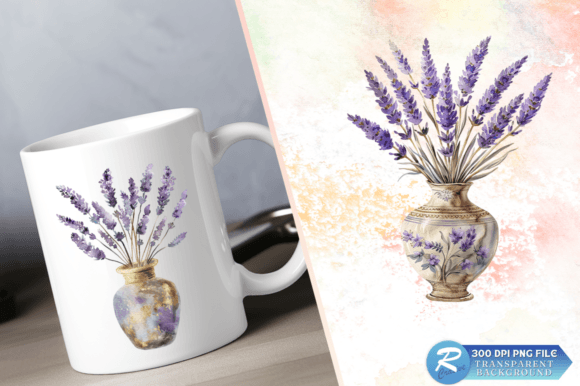 Download Lavender Golden Vase Watercolor Clipart - Clip Collection