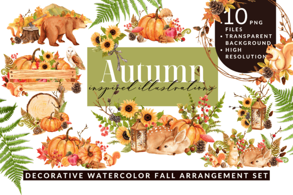 Download Watercolor Autumn Arrangement Clipart - Clip Collection