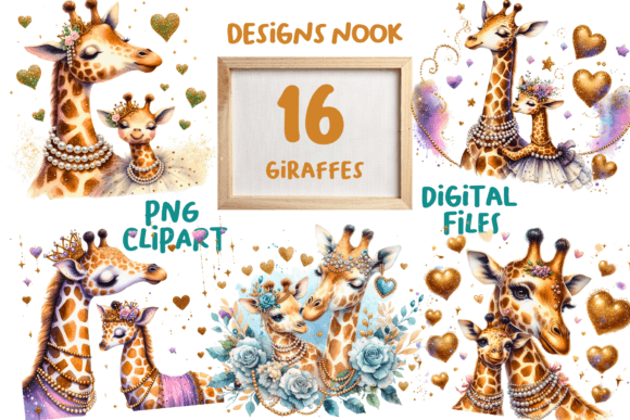 Download Giraffe Clipart, Mom and Baby Clipart - Clip Collection