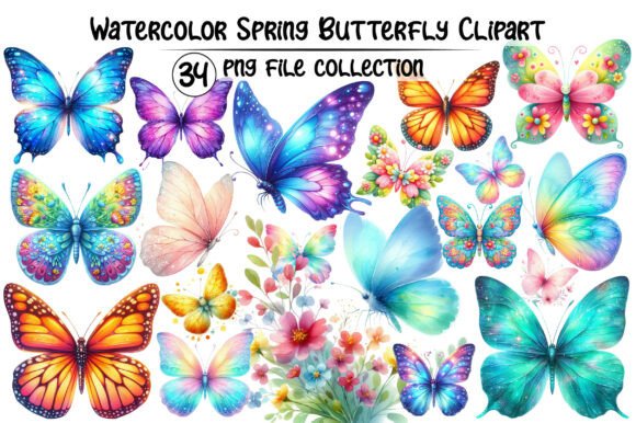 Download Watercolor Spring Butterfly Clipart - Clip Collection